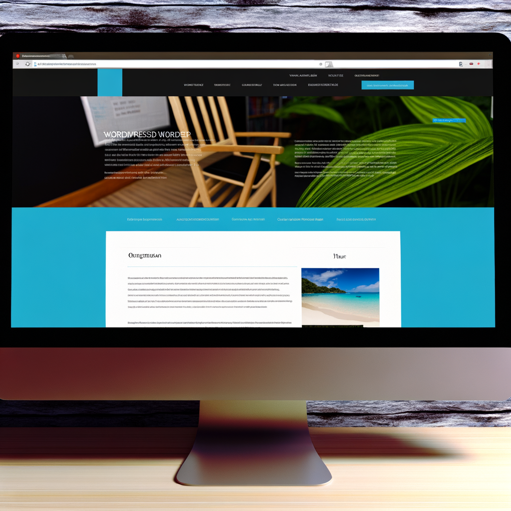 A computer screen displaying a customized WordPress website.